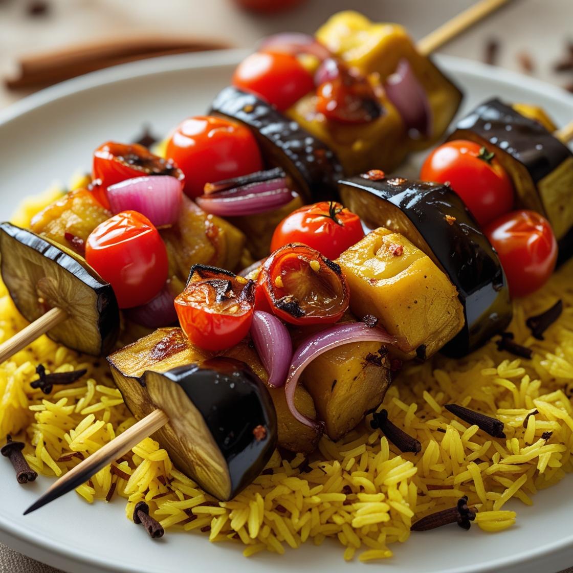 Vegan Shish Kebab kabuli rice